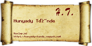 Hunyady Tünde névjegykártya