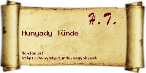 Hunyady Tünde névjegykártya